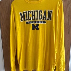 Knights Apparel Michigan Wolverines Yellow Long Sleeve Tee